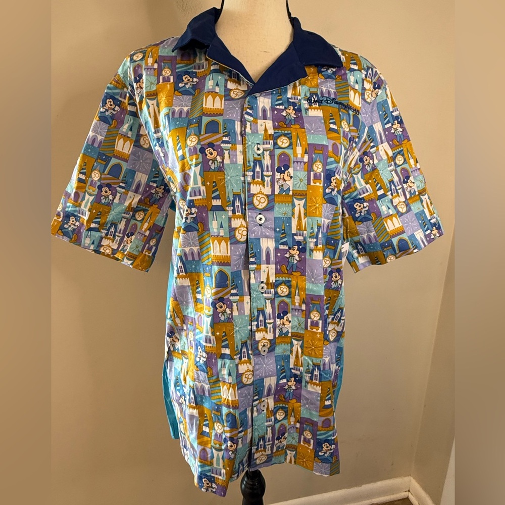 Disney 50th anniversary button up shirt Mickey Mouse SZ SM